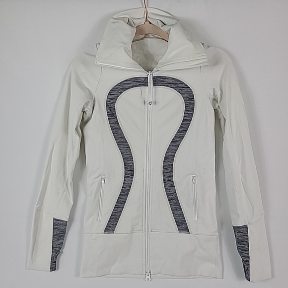Lululemon Women's White Blue Define Jacket Athletic Running Yoga Sz 4 - Picture 1 of 8
